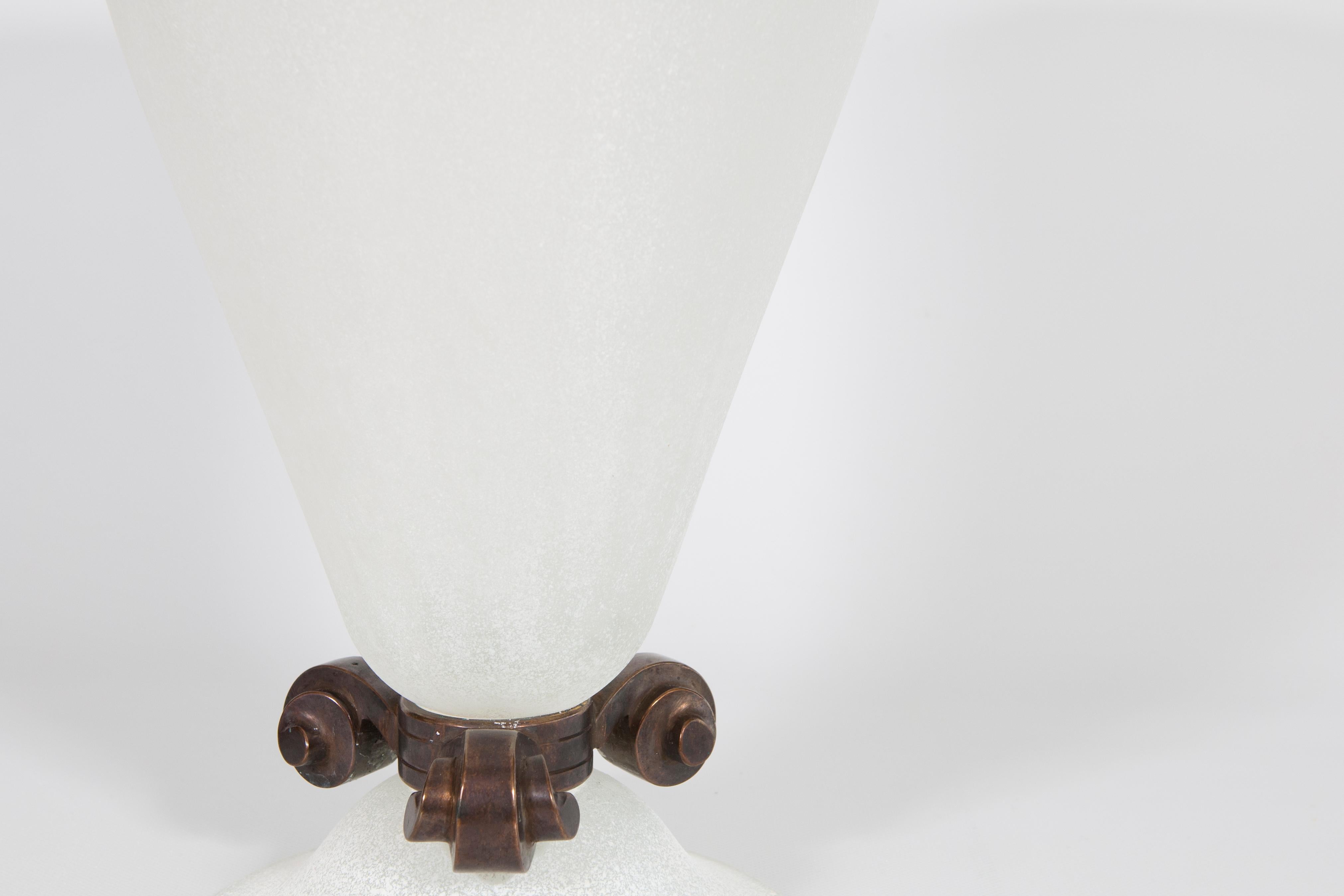 Original Pair of Seguso Scavo Vases in Murano Glass and Bronze Venice 1980s For Sale 4