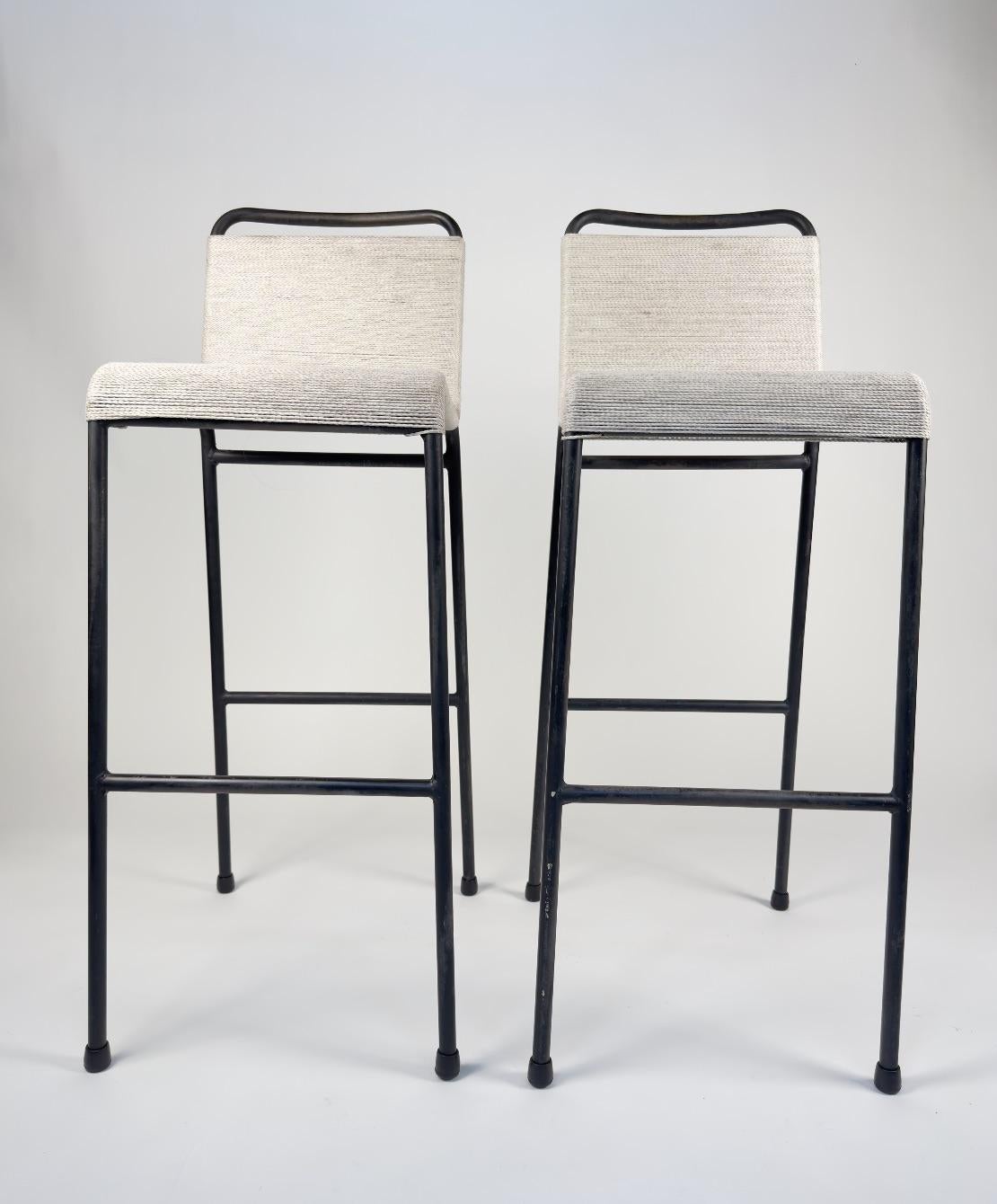 Américain Paire originale de tabourets en corde et fer Van Keppel-Green VKG en vente