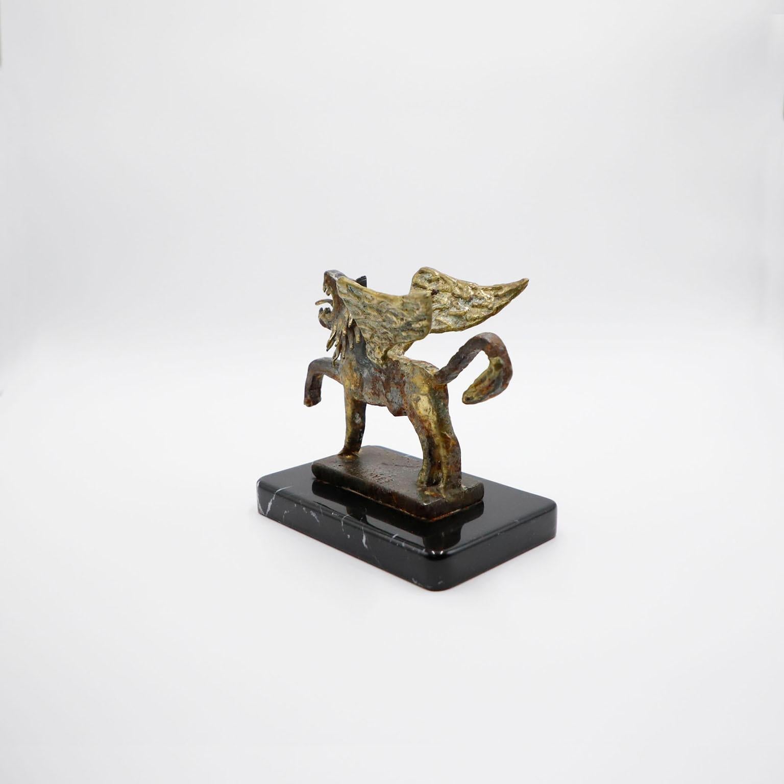Brutalist Original Pal Kepenyes Lion Sculpture Signed For Sale