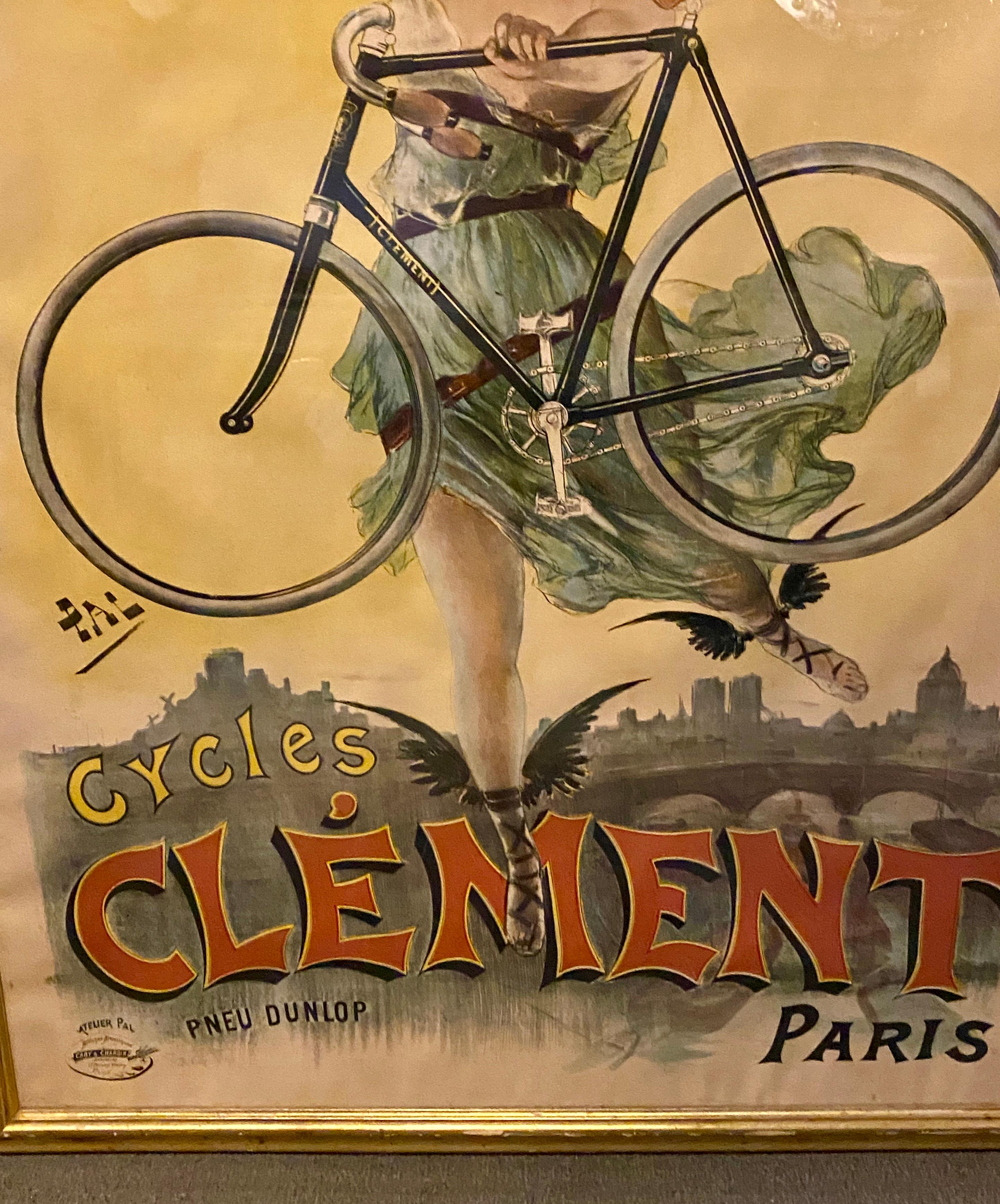 Original Pal poster cycles clement Paris by Pneu Dunlop, framed
A 