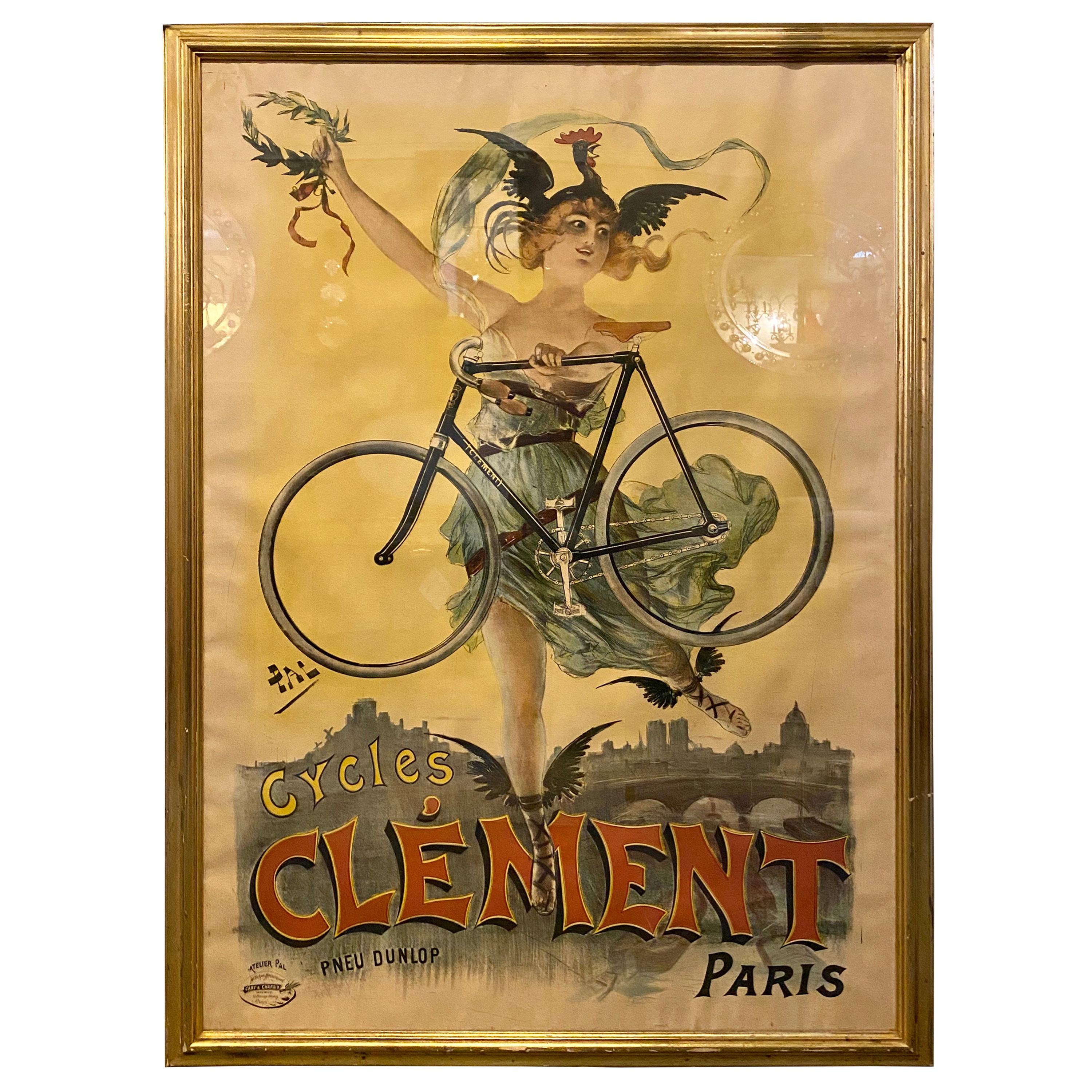 Original Pal Poster Cycles Clement Paris by Pneu Dunlop Framed