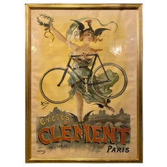 Retro Original Pal Poster Cycles Clement Paris by Pneu Dunlop Framed