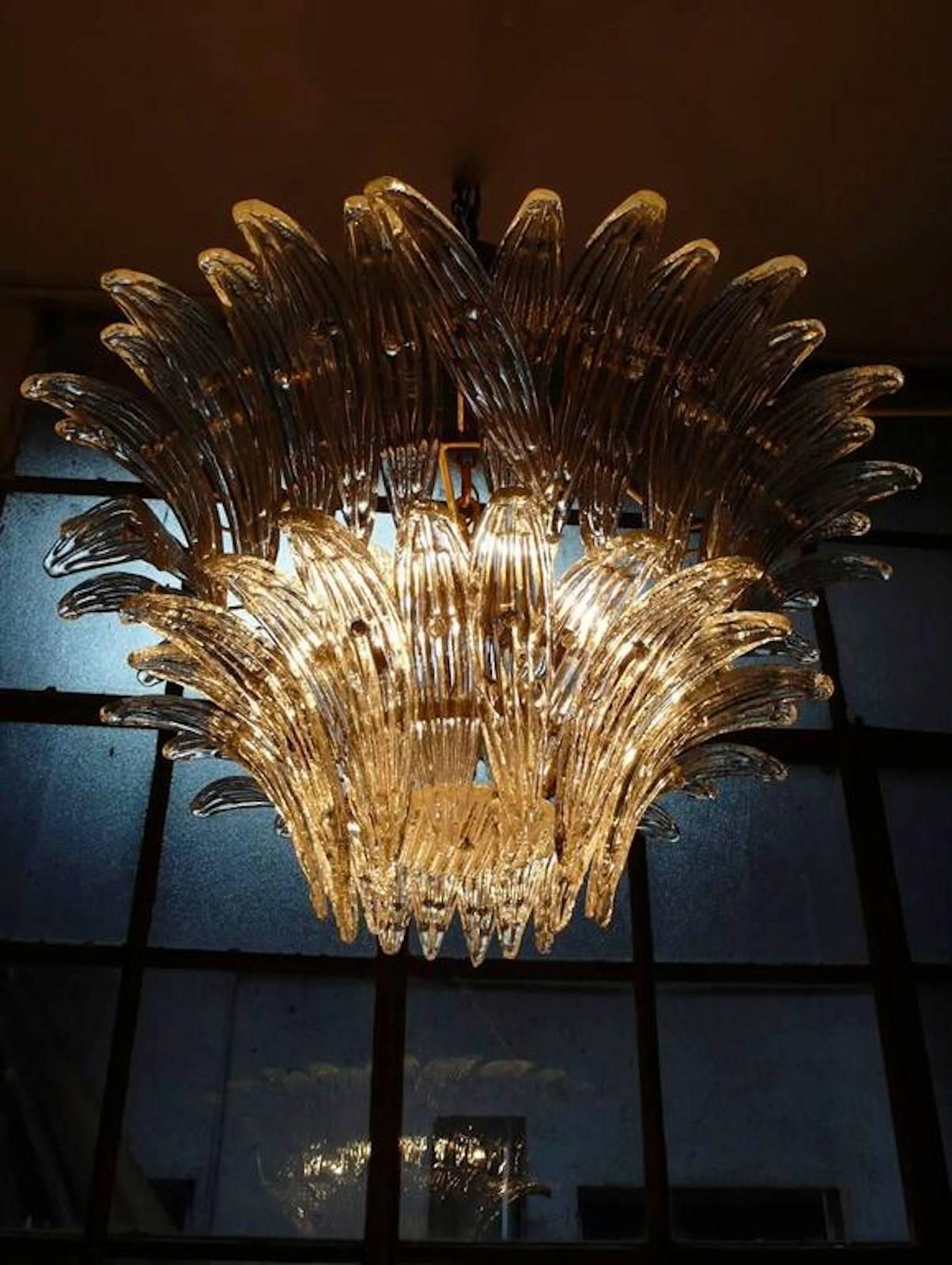 Original Palmette Chandelier by Barovier & Toso, Murano, 1960 2