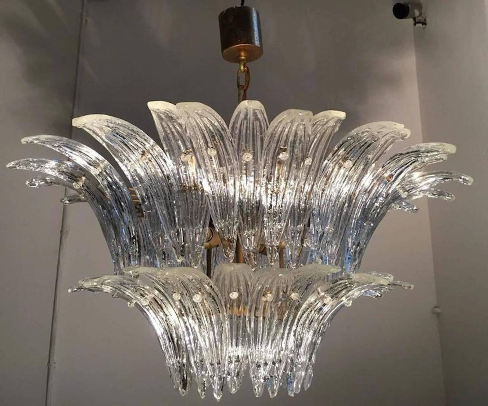 Original Palmette Chandelier by Barovier & Toso, Murano, 1960 3