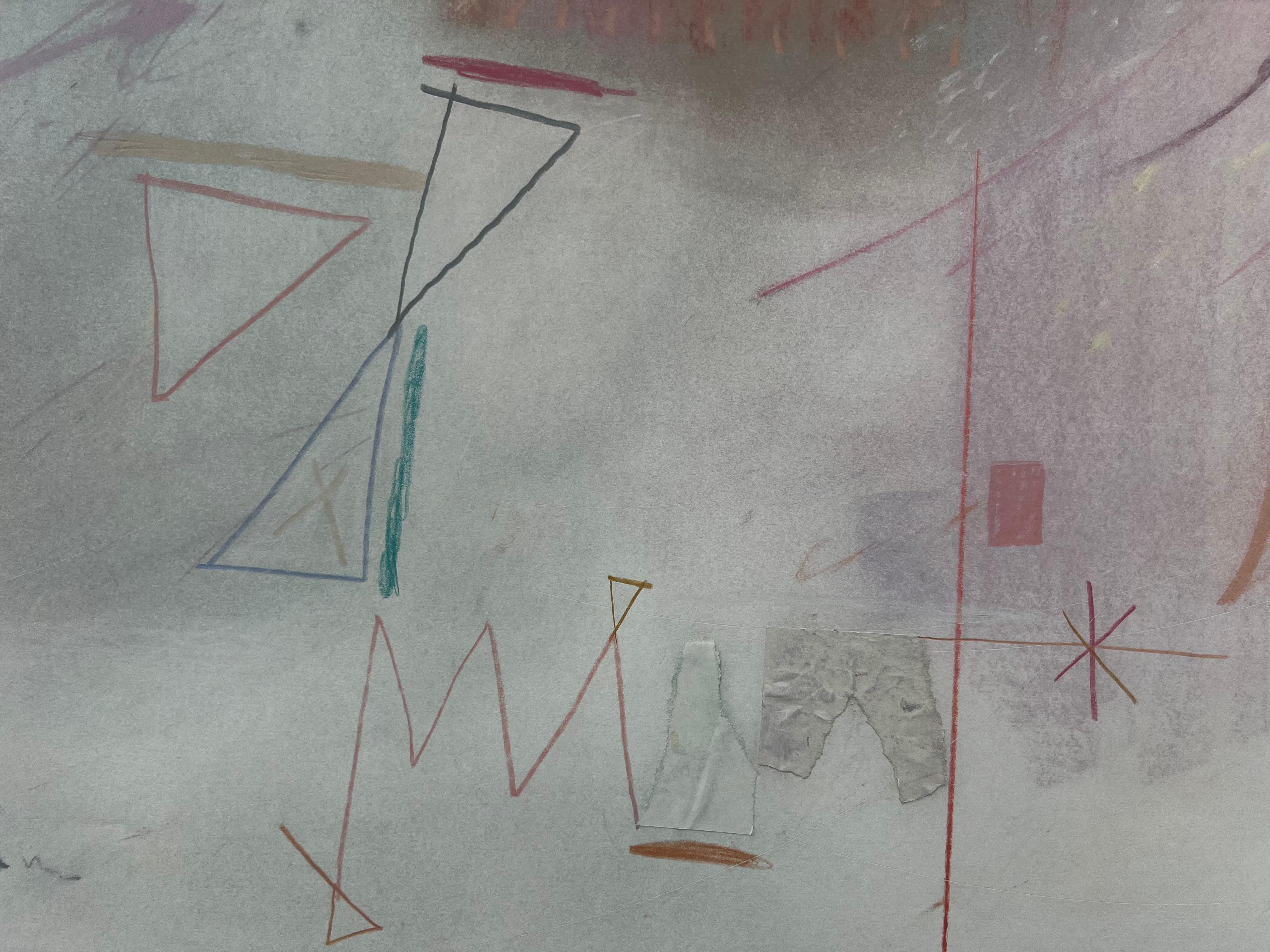 Pintura abstracta original en pastel, carboncillo sobre papel, de Sherry Schrut Estadounidense en venta