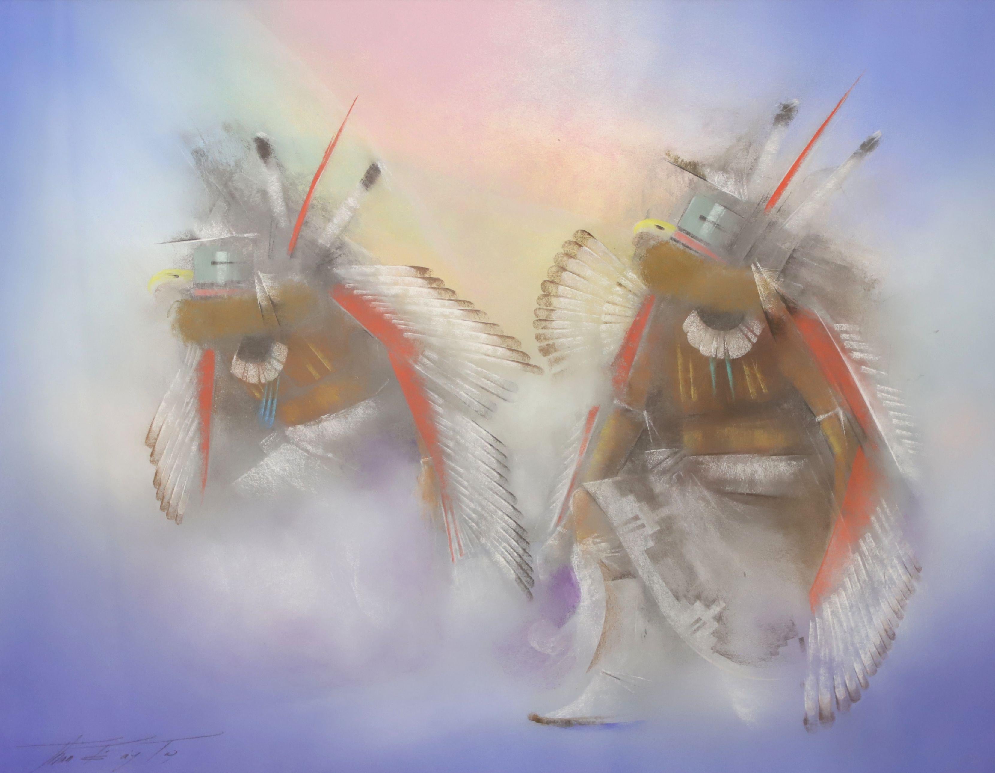 Original Pastel Native American Art "Eagle Dancers" by Tommy Montoya at 1stDibs leonora