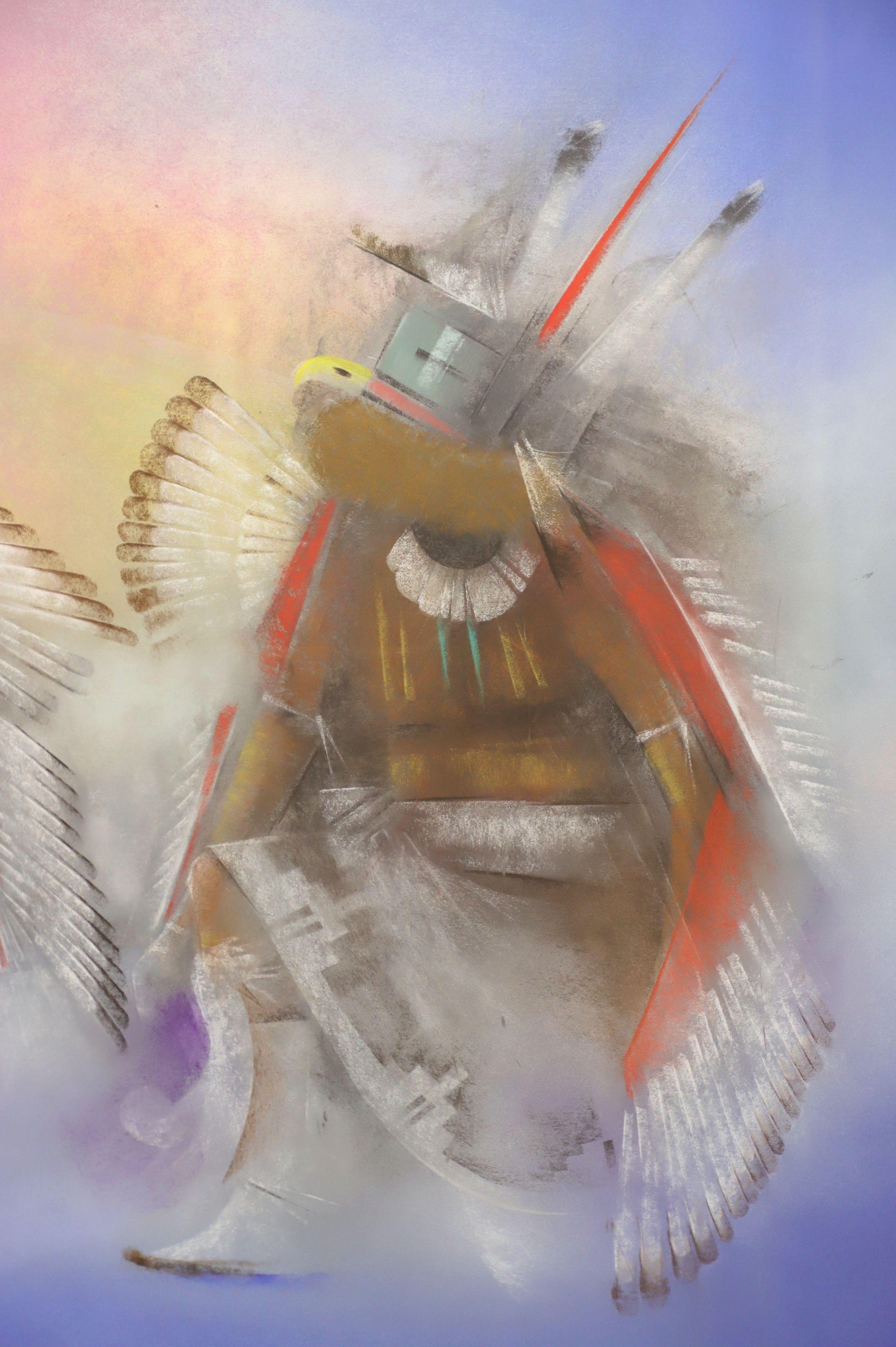Original Pastel Native American Art "Eagle Dancers" by Tommy Montoya at 1stDibs leonora