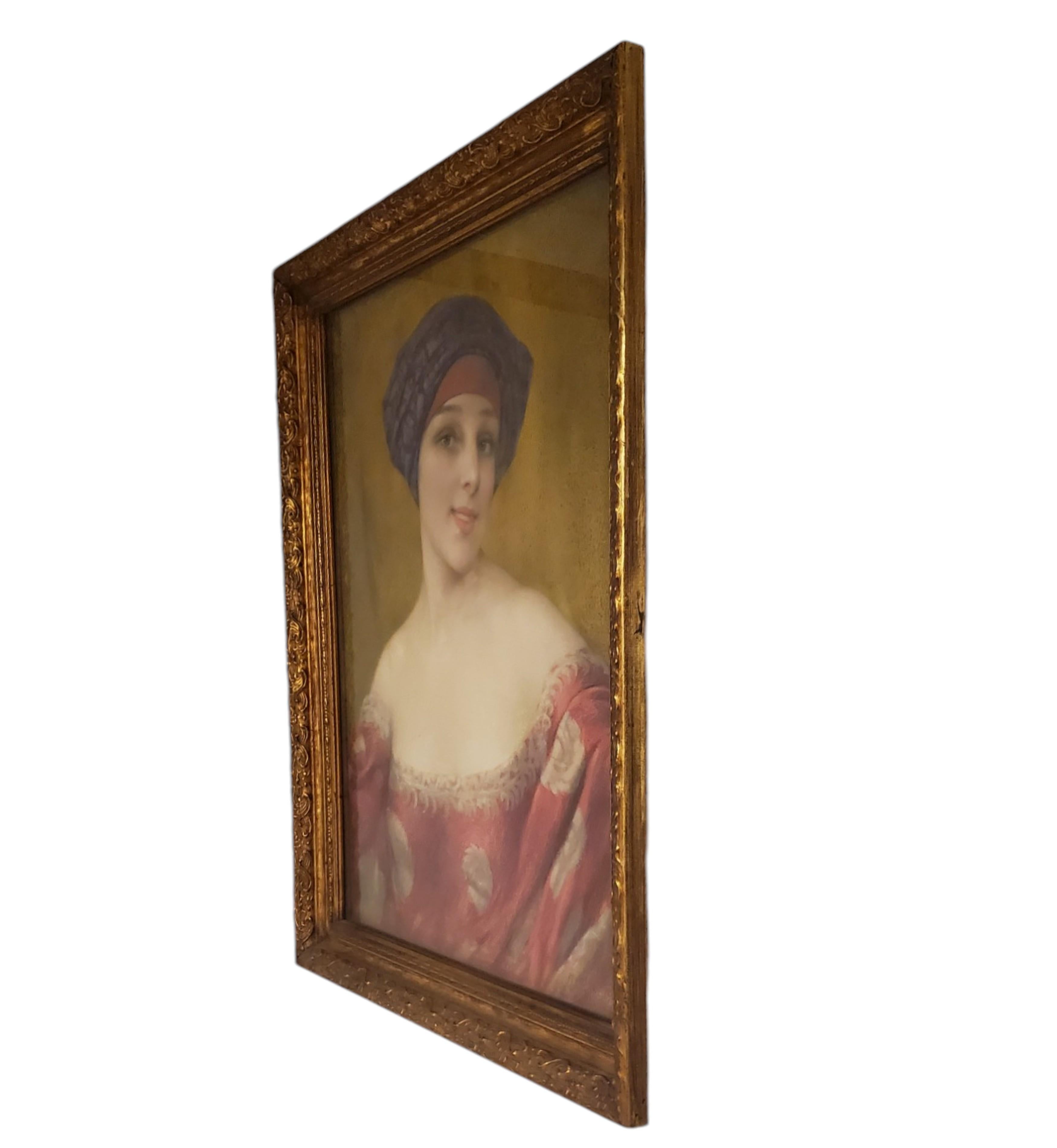 Original Pastel portrait of a young woman by G. Brisgand in gilt frame For Sale 8