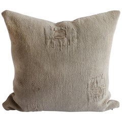 Original Patchwork Grain Sack Pillow with Linen