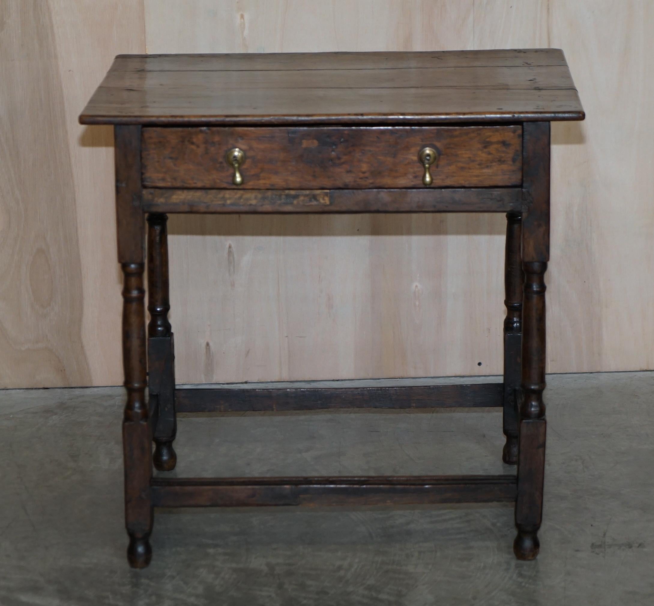 We are delighted to offer for sale this really quite a lovely hand made in England George II circa 1740 oak single drawer side table.

What a find, I rarely see these tables come through my hands but when I do they are a pleasure to own, this is a