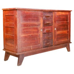 Original Patinated René Gabriel Oak Sideboard, France, 1940s