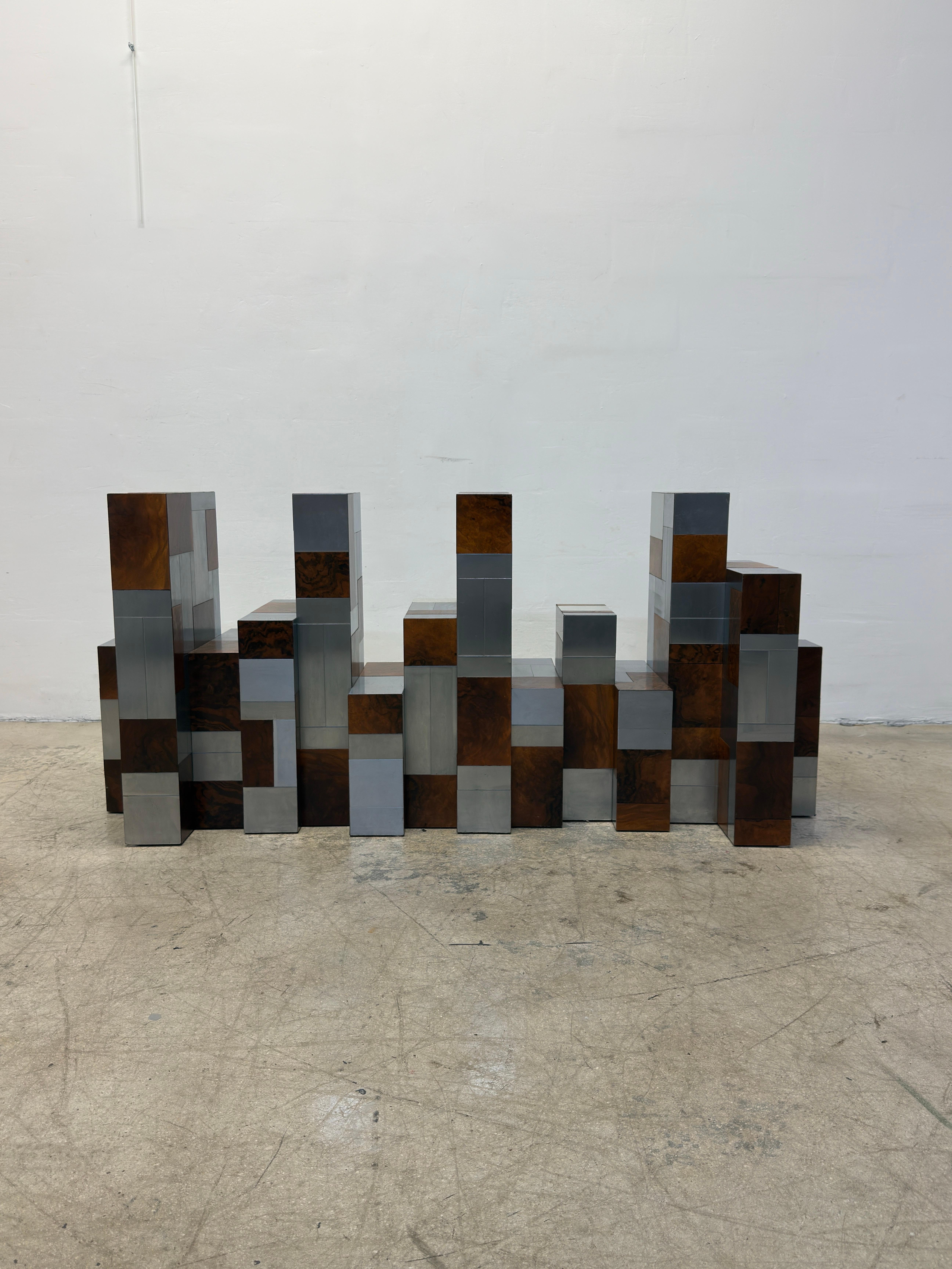 Américain Table de salle à manger ou base de console originale Paul Evans Cityscape, années 1970 en vente