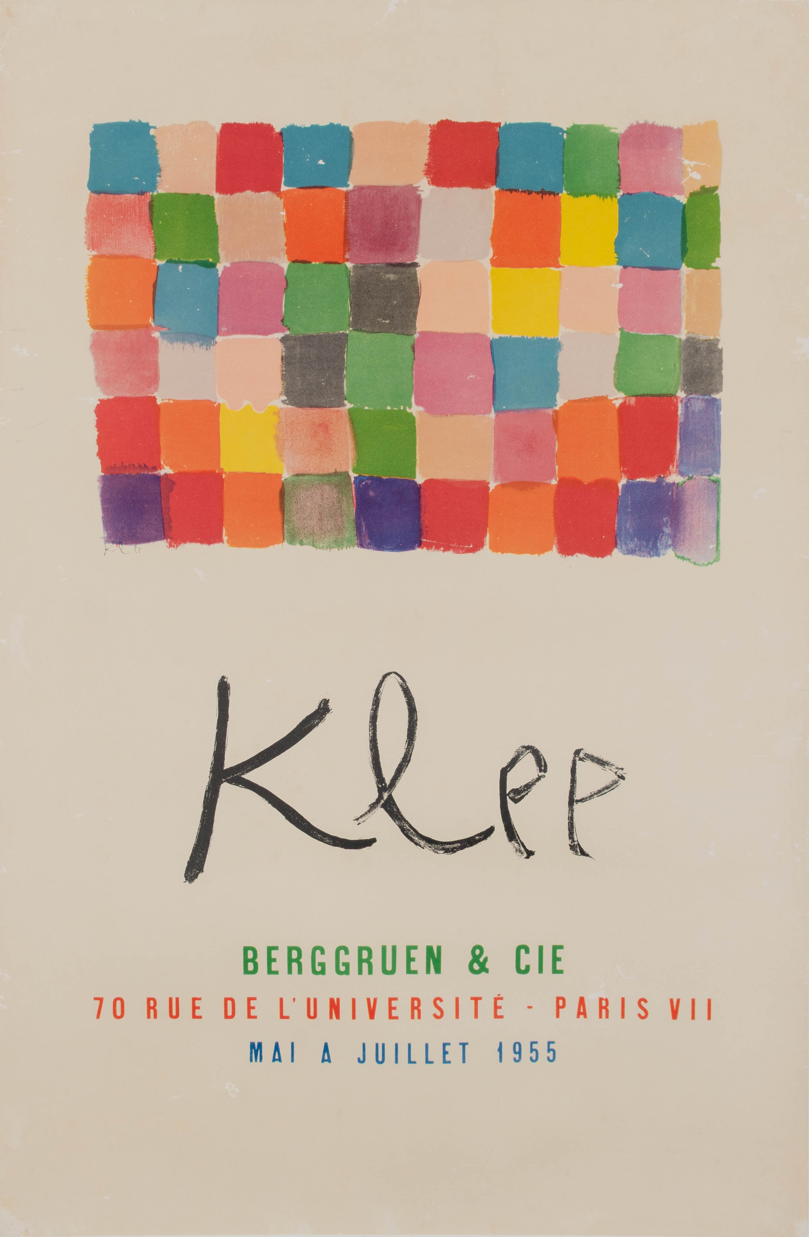 Affiche originale de l'exposition de lithographies de Paul Klee datant du milieu du XXe siècle, 1955 en vente
