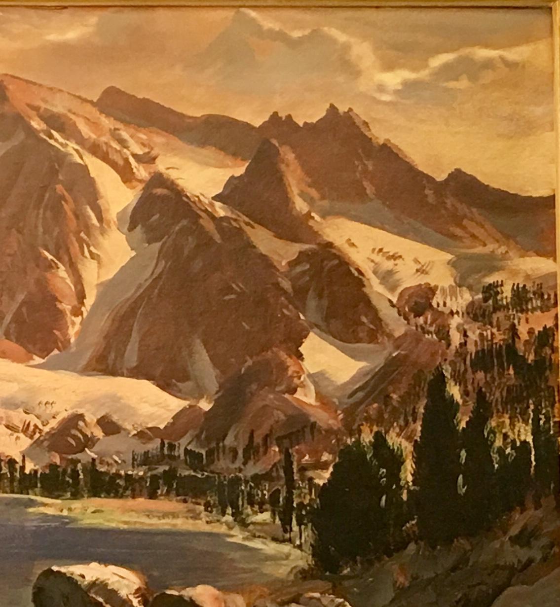 Américain Peinture à l'huile originale de Paul Lauritz High Sierras, Nine Lake Basin, début de la Californie en vente