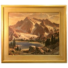 Vintage Original Paul Lauritz High Sierras Nine Lake Basin Early California Oil Painting