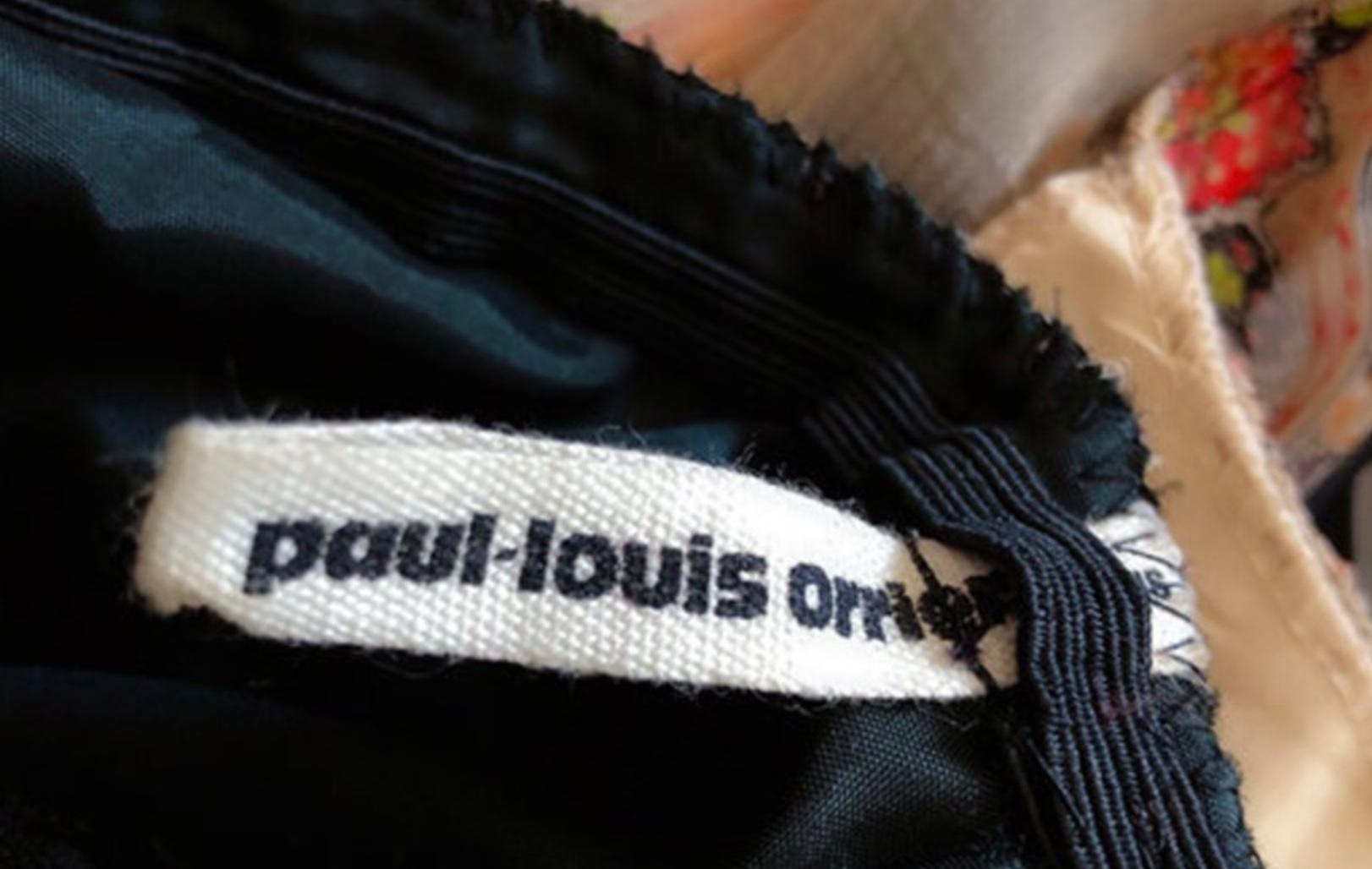 Robe d'origine Paul-Louis Orrier Haute Couture plissée à volants des années 70  en vente 7