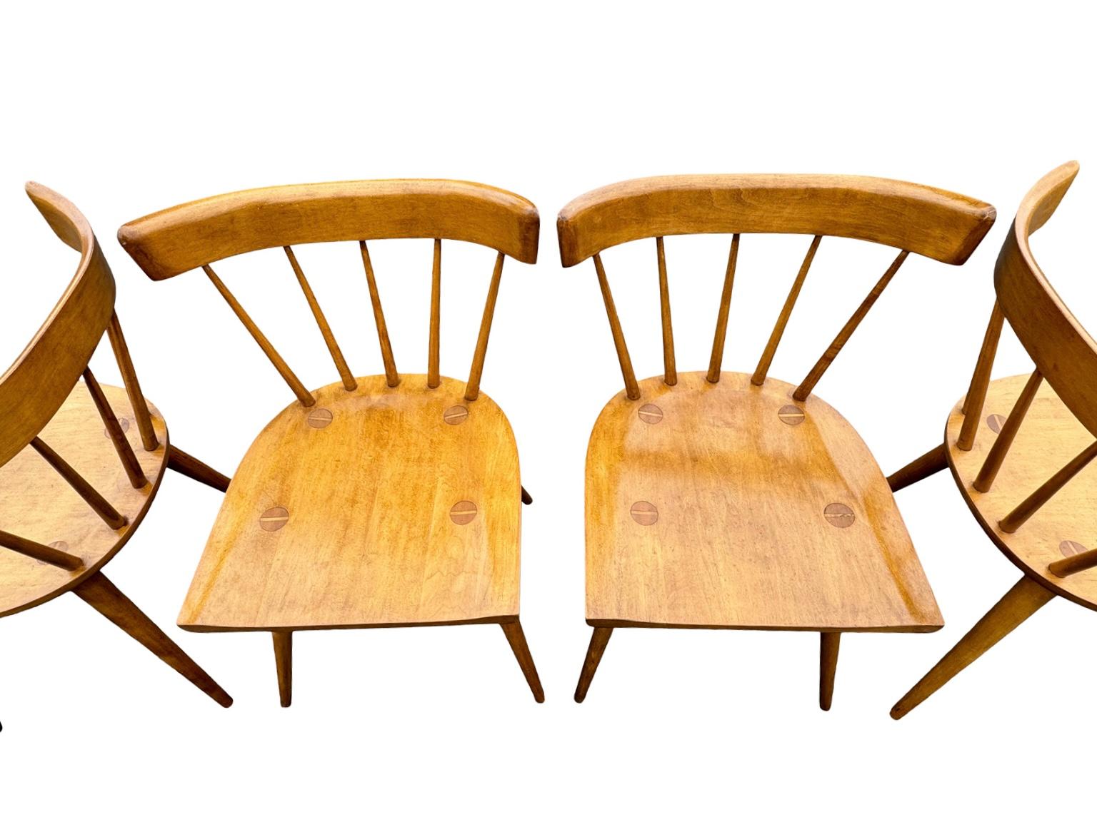 Great set of four solid maple Paul McCobb for planner group Windsor back chairs any questions feel free to reach out