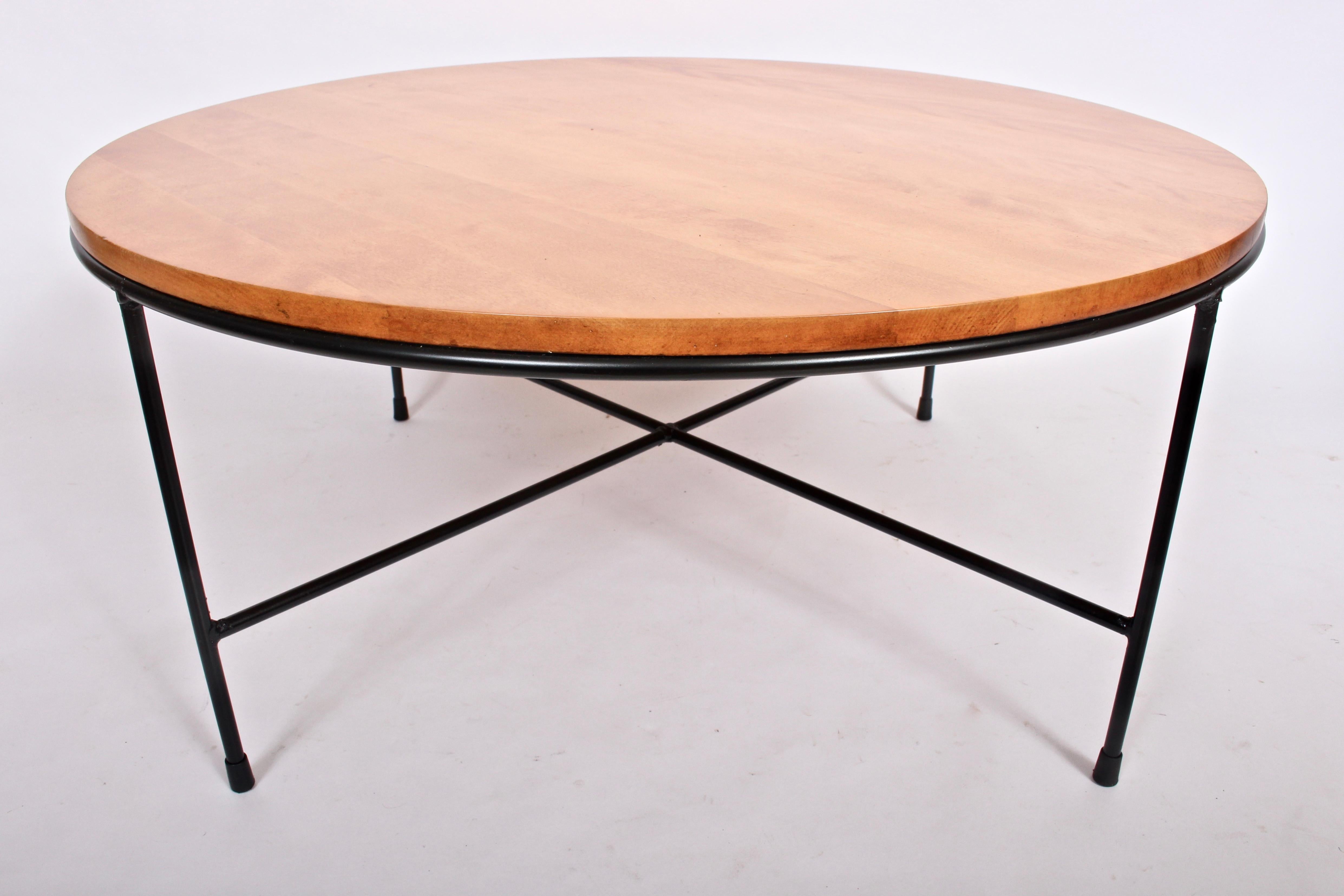 Mid-Century Modern Original Paul McCobb Planner Group Model 1580 Maple & Wrought Iron Coffee Table For Sale