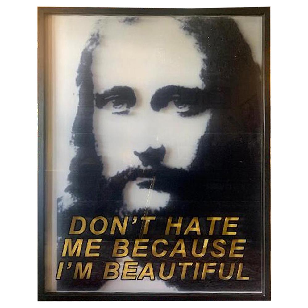 Original Paul Rusconi "Don't Hate Me Because I'm Beautiful" Naked Jesus Painting