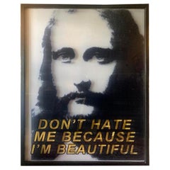 Original Paul Rusconi "Don't Hate Me Because I'm Beautiful" Naked Jesus Painting