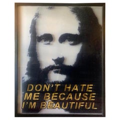 Original Paul Rusconi "Don't Hate Me Because I'm Beautiful" Naked Jesus Painting