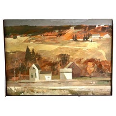 Original Paul Zimmerman Signed Large Autumn New England Landscape Painting