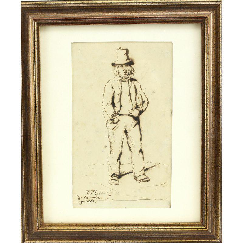 Original Pen & Ink Drawing Signed, by Charles Joseph Travies

Travies, Charles Joseph (Swiss, 1804 – 1859) Original Pen and Ink drawing (NOT print), caricature, standing man hand in pocket.

Additional information: 
Features: Signed 
Region of