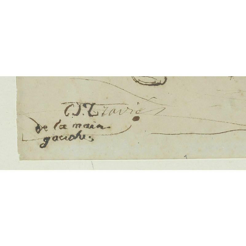 Drawing original au stylo et à l'encre signé, par Charles Joseph Travies Bon état - En vente à Gardena, CA