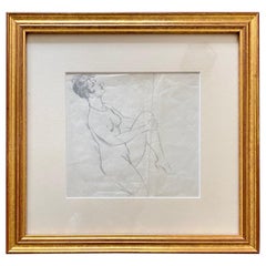 Original Pencil Sketch Study of a Nude, circa 1920s