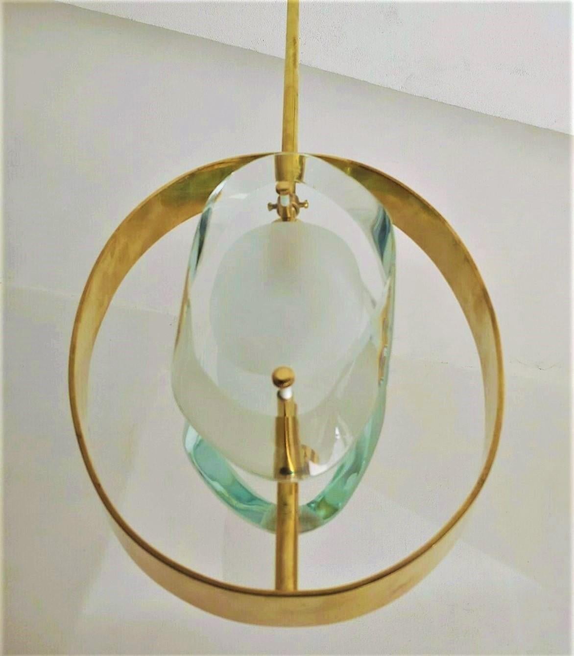 Italian Pendant by Max Ingrand for Fontana Arte Model 1933, Italy, 1961