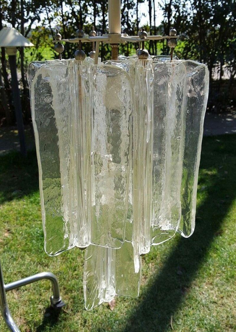 Italian Original Pendant Lamp in Bark Glass Design Toni Zuccheri for Venini, 1960s