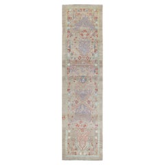Tappeto Runner originale in lana curda persiana di colore cammello