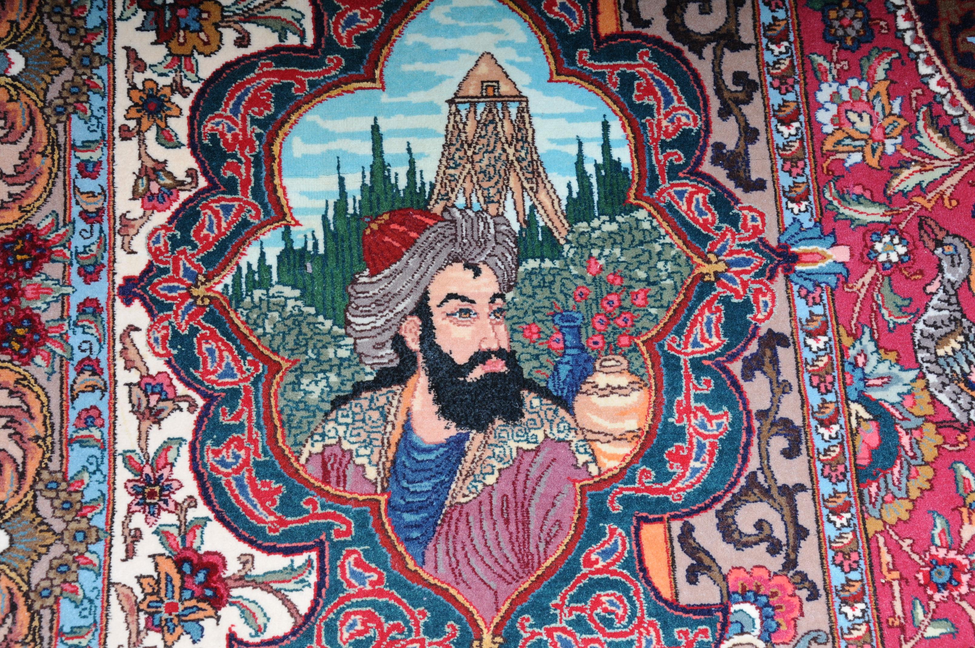 Original Persian Palace Carpet Tabriz Cork Wool with Silk 9