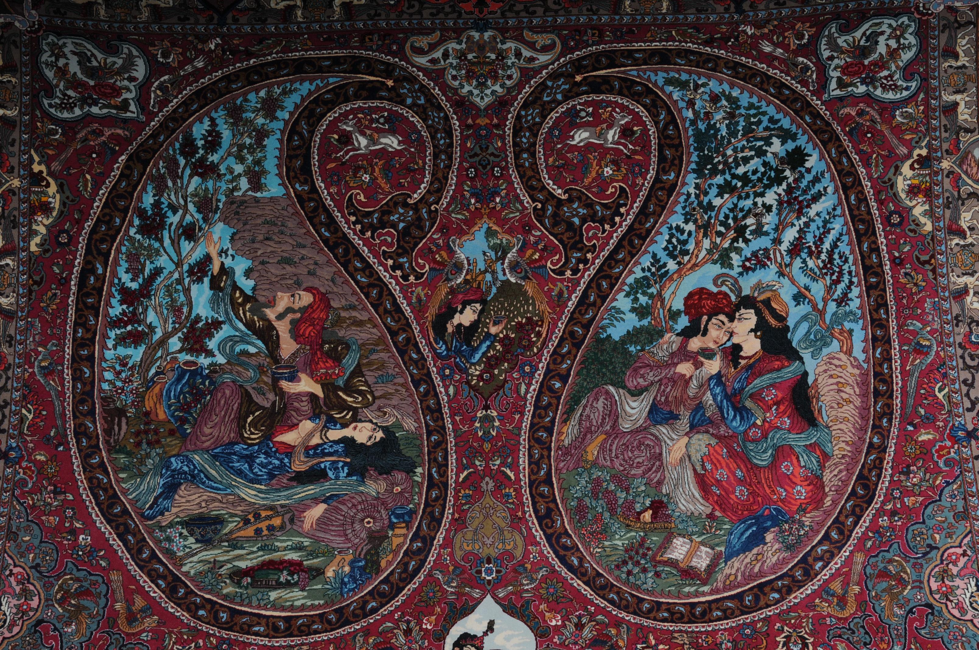 Original Persian Palace Carpet Tabriz Cork Wool with Silk 2