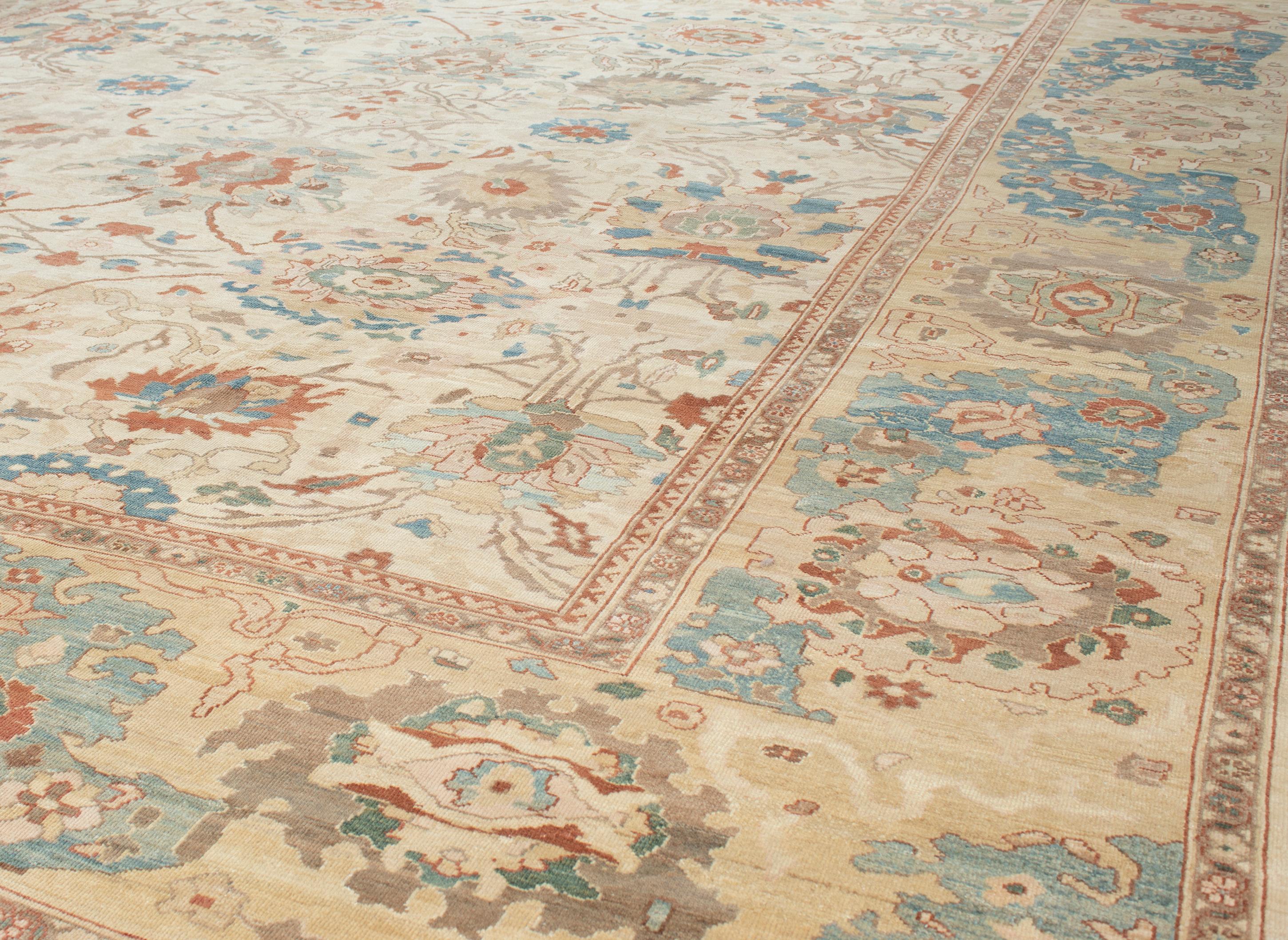 Hand-Knotted Original Persian Ziegler Sultanabad Rug For Sale