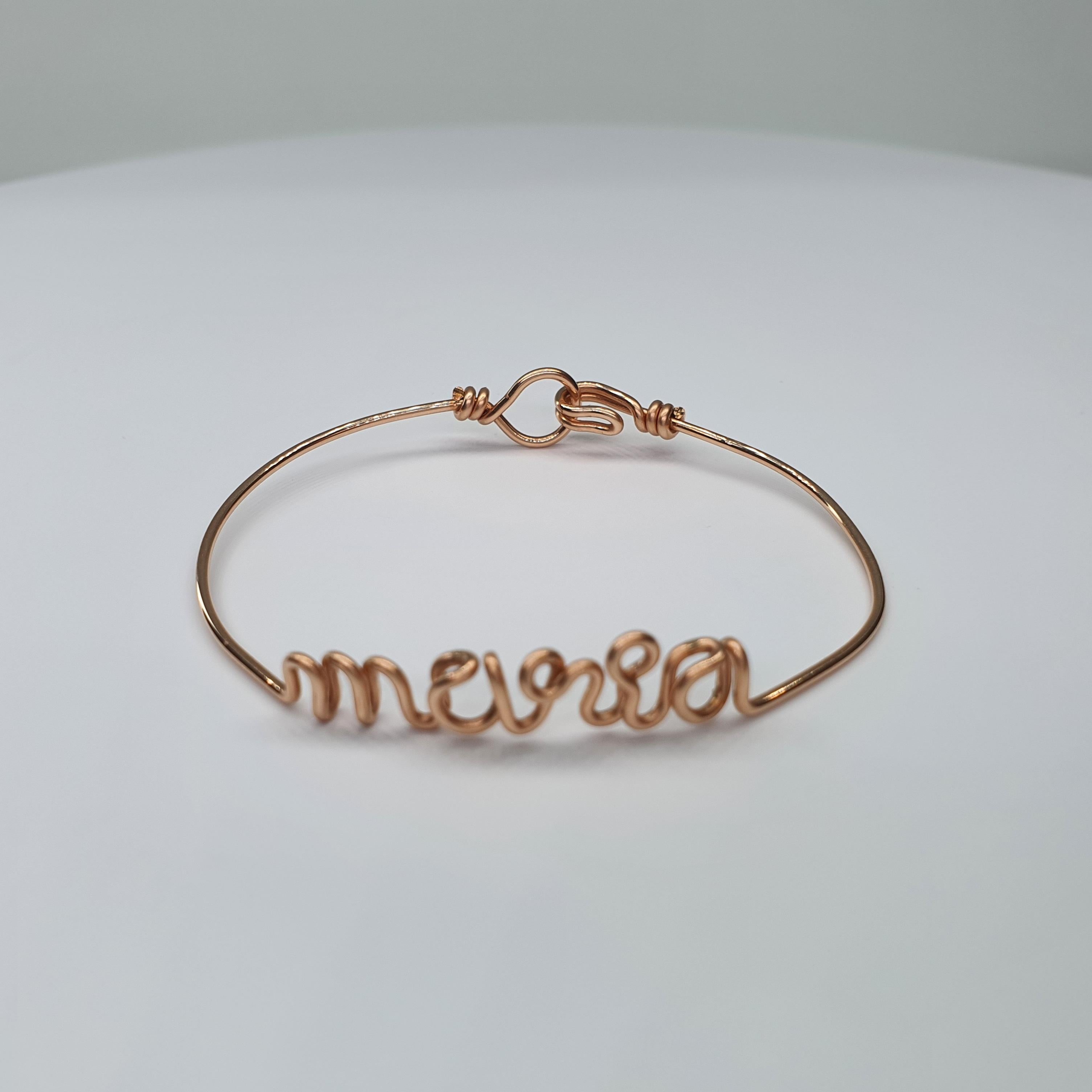 Original Personalised Gold Filled Rose 14K Wire Child Bangle Bracelet

These personalized jewelry are made out of 14K yellow or pink goldfilled wire, sterling silver. Each piece is handcrafted.
So many feelings and emotions can be expressed in