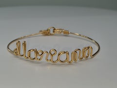 Original Personalised Name Gold Filled Yellow 14K Wire Bangle Bracelet