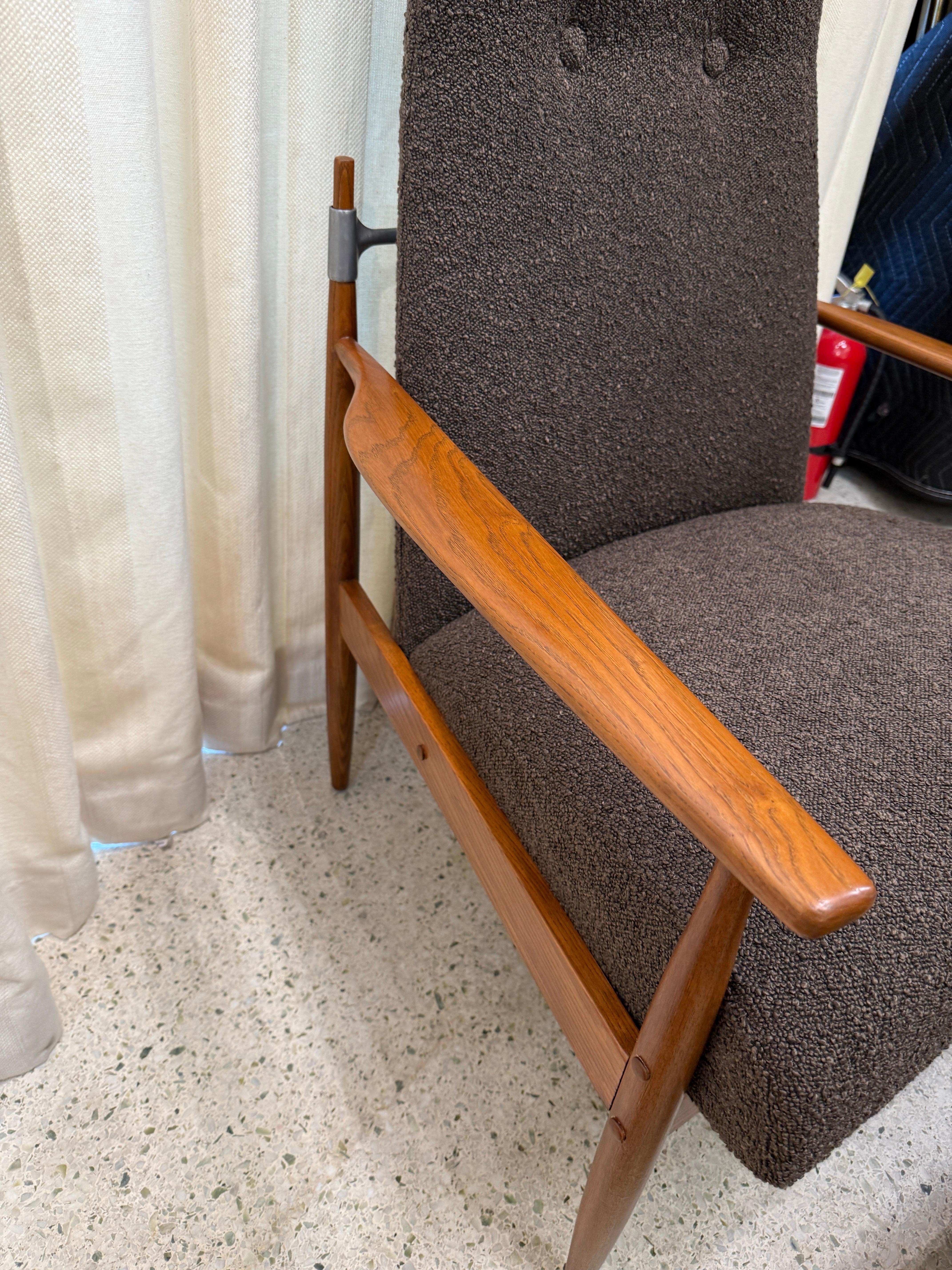 Original Peter Hvidt Lounge Chair + Ottoman, Denmark 1960's 4