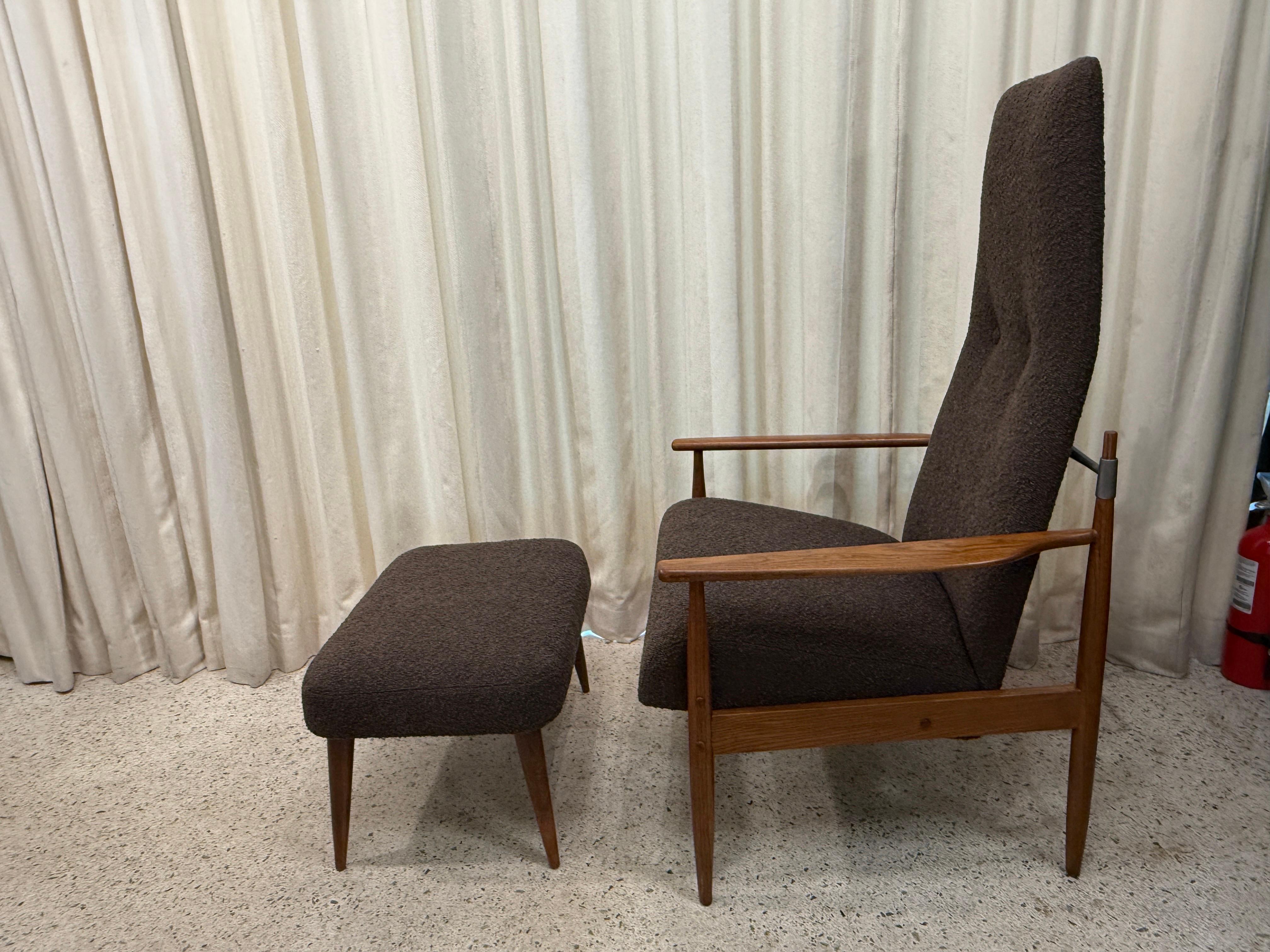 Original Peter Hvidt Lounge Chair + Ottoman, Denmark 1960's 6