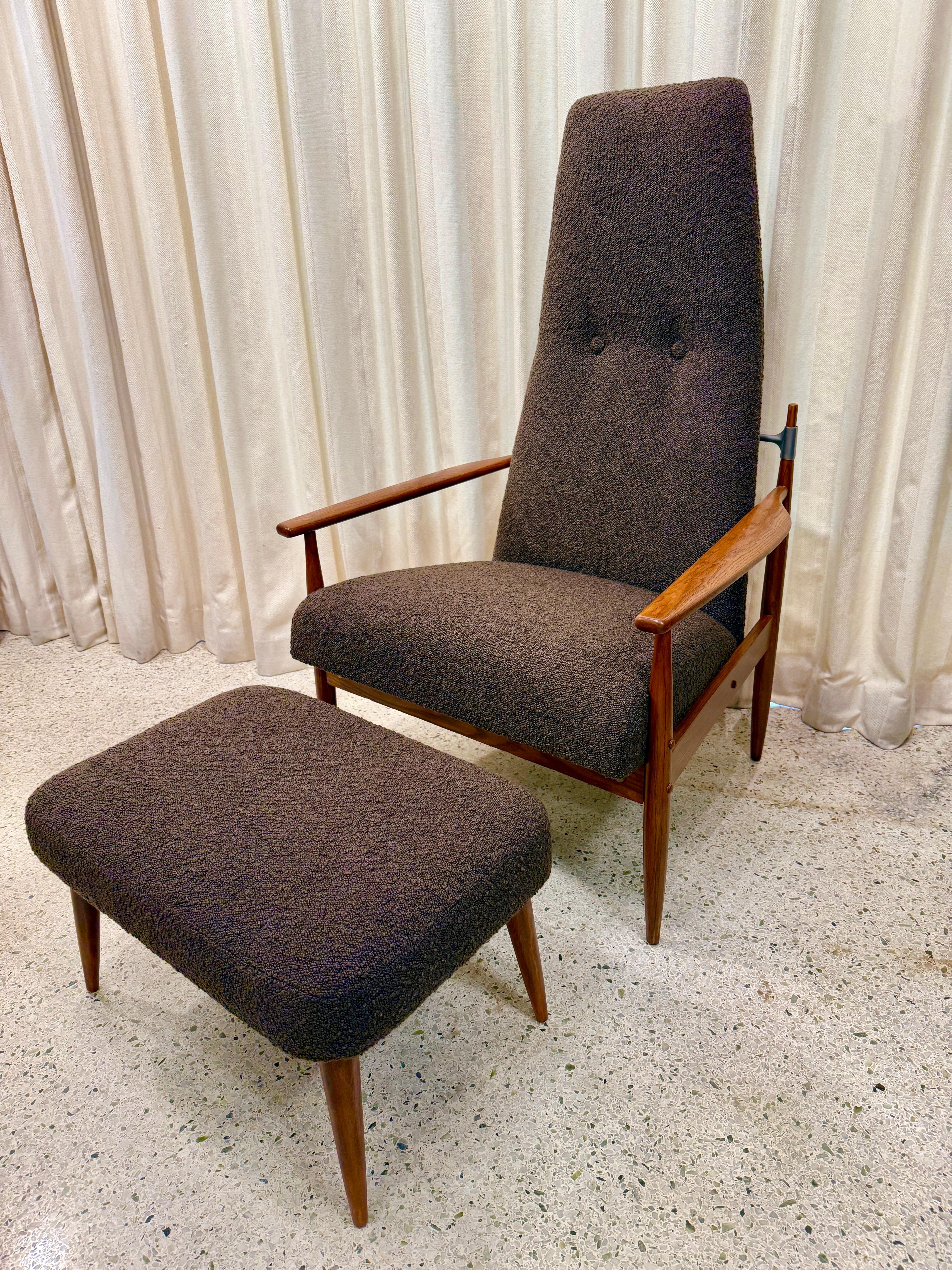 Original Peter Hvidt Lounge Chair + Ottoman, Denmark 1960's 7