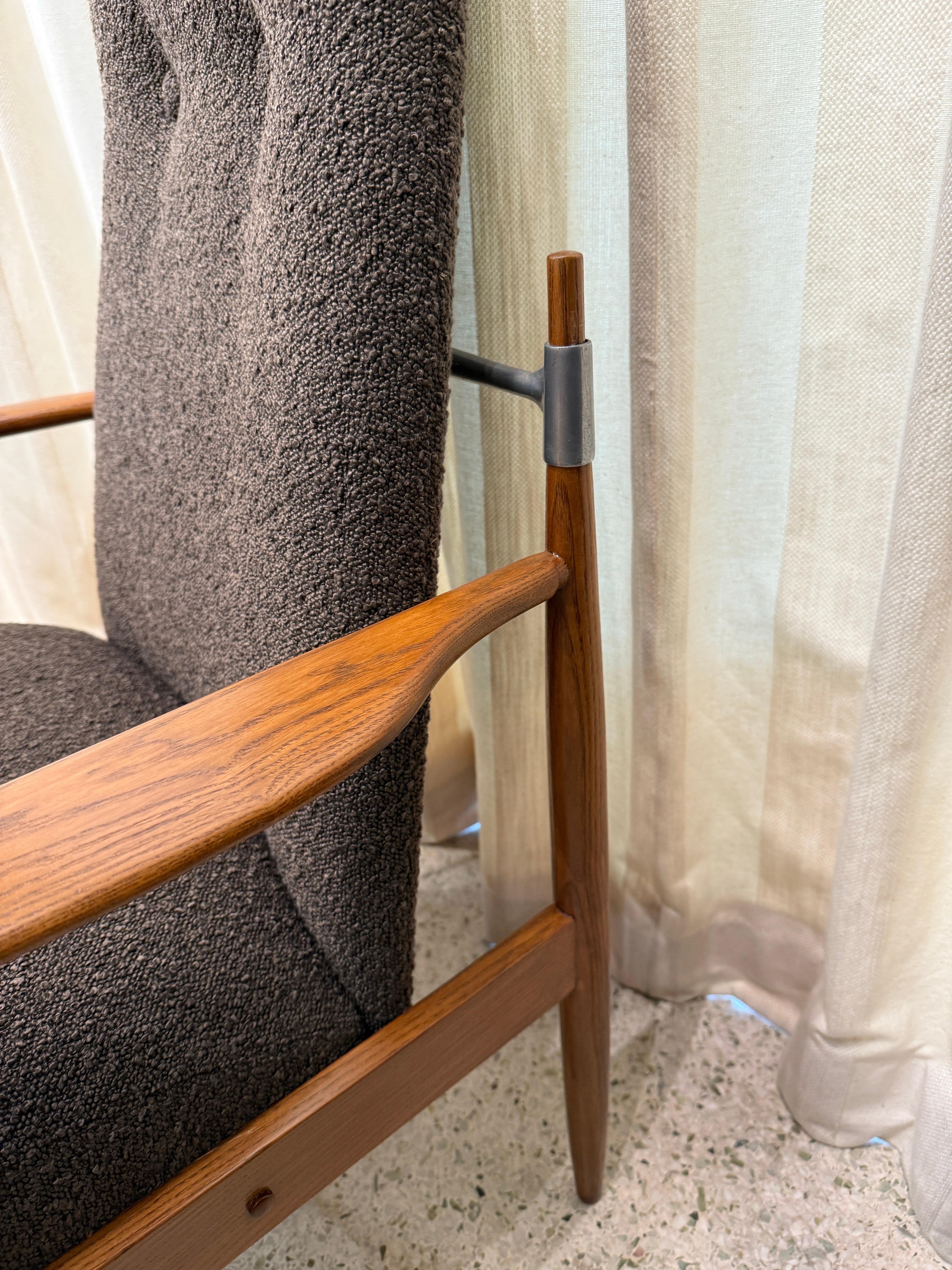 Original Peter Hvidt Lounge Chair + Ottoman, Denmark 1960's 8