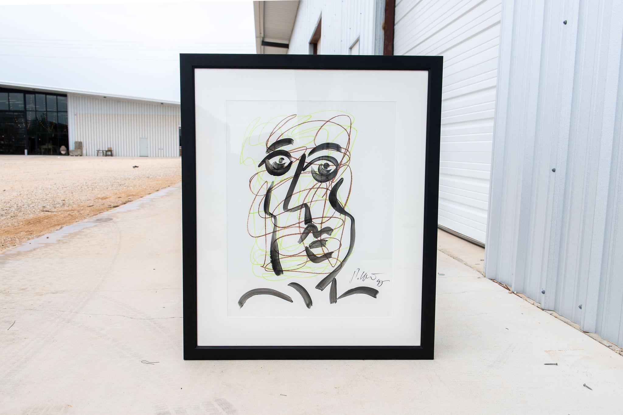 20th Century Original Peter Keil Acrylic & Pen Abstract, 1995 For Sale