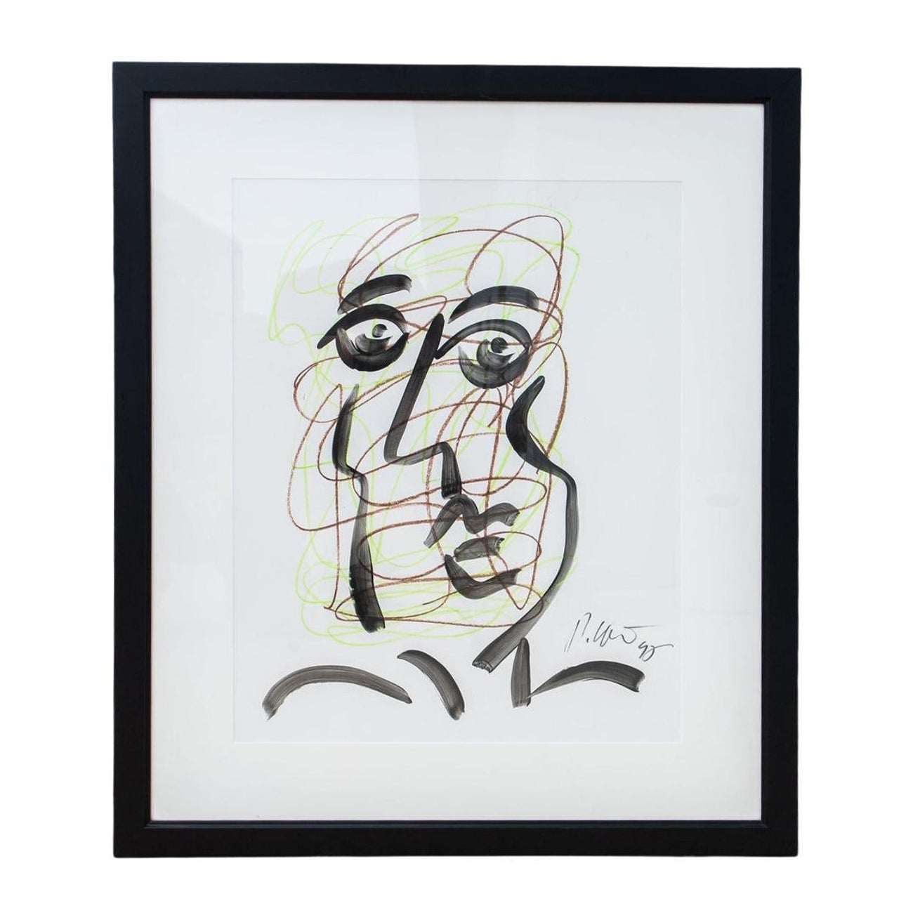 Original Peter Keil Acryl & Stift Abstrakt, 1995 im Angebot