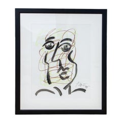 Original Peter Keil Acryl & Stift Abstrakt, 1995