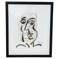 Original Peter Keil Acrylique et stylo Abstrait, 1995