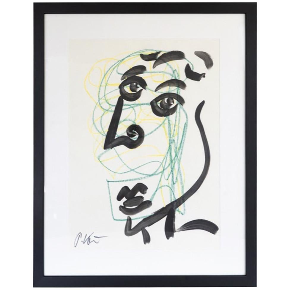 Original Peter Keil Framed Acrylic and Pen on Paper