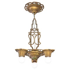 Original Petite Art Deco 1925/30 New York Chandelier/Ceiling Lamp