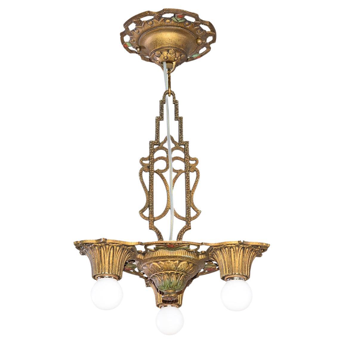 Original Petite Art Deco 1925/30 New York Chandelier/Ceiling Lamp