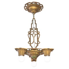 Original Petite Art Deco 1925/30 New York Chandelier/Ceiling Lamp