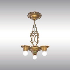 Original Petite Art Deco 1925/30 New York Chandelier/Ceiling Lamp